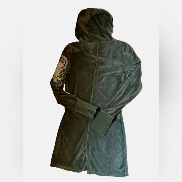 Royal Plush brand Buddha themed velour hoodie. Size small. - Picture 2 of 4